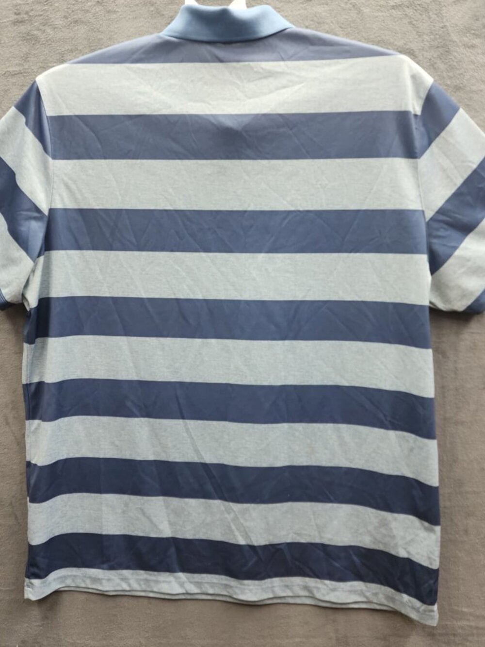 Nike Golf Dri Fit Polo XXL Blue Striped Athletic Casual Performance - Picture 3 of 11